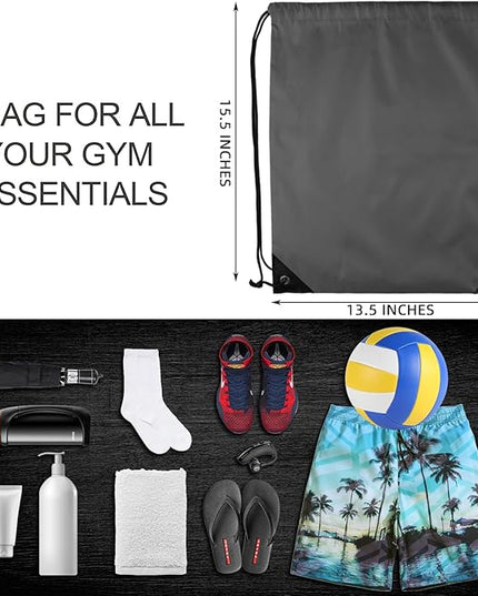 GoodtoU Drawstring Bags, Drawstring Backpacks Bulk Nylon Backpack Draw String Back Bag Cinch Sack Drawstring Gym Bag String Backpack for Sport, Traveling, Team (40Pcs, Grey)