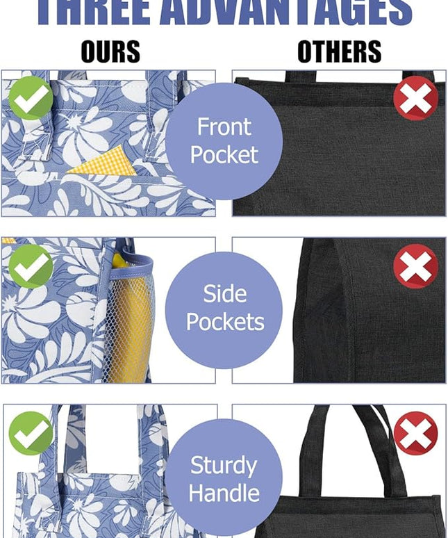 Fmeida Insulated Lunch Bag Women, 6.75L Small Lunch Bags with Multiple Pockets, Reusable Thermal Cooler Tote for Work, Office, Picnic, Travel | Hook and Loop Closure, Violet Whisper
