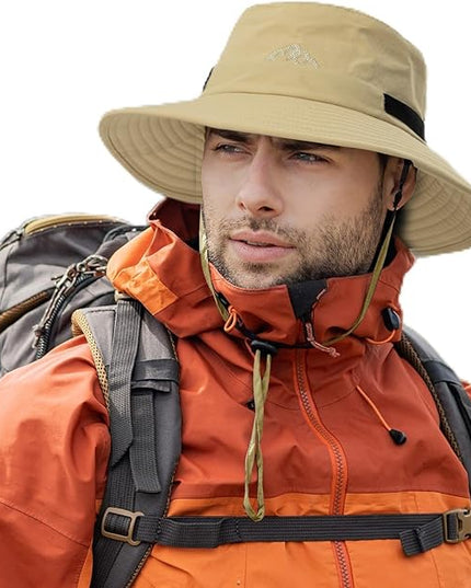 TOP-EX L/XL/XXL UV50+ Waterproof Bucket Sun Hat for Fishing Golf Hiking All-Weather Outdoor Rain Hat Stiff Brim