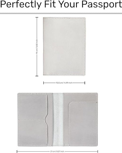 HIFA Leather Passport Holder, Handmade Passport Cover with Card and Ticket Slot - Genuine Leather, Elegant Design, Easy Access - Passport Case, Passport Wallet, Passport Holder