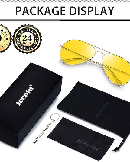 Joopin Polarized Metal Aviation Sunglasses Men, Classic Military Sun Glasses Women, Rectangle Shades UV400 Protection Costume