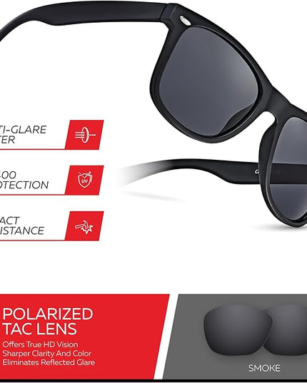 Retro Rewind Polarized Sunglasses for Men and Women - UV Protection Classic Sun Glasses