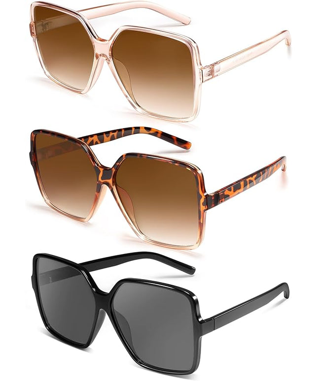 Dollger Oversized Square Sunglasses for Women Big Large Wide Fashion Shades for Men UV Protection Unisex
