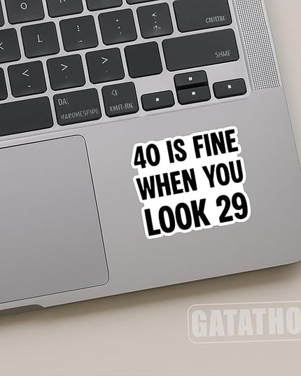 (3Pcs) 40th Birthday Stickers – 40 is Fine When You Look 29 - Cheers to 40 Years Sticker Waterproof Vinyl Decals for Forty Birthday Gifts, Water Bottles, Scrapbooks, Journals, 3 x 2.5 inch
