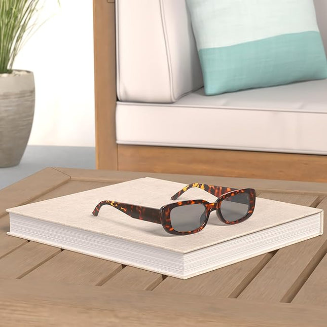 Dollger Rectangle Sunglasses for Women Men Trendy Retro Fashion Sunglasses UV 400 Protection Square Fram