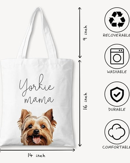Dog Mama Canvas Tote Bag for Women, Dogs Lover Gift for Dog Mom, Birthday Christmas Cute Rottweiler Gifts For Women.