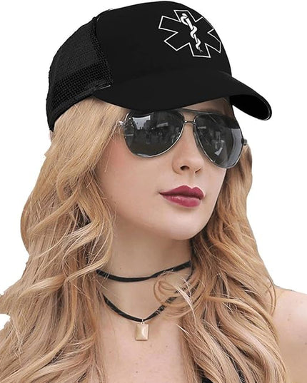 CLNXMT EMS Trucker Hat - Snapback Hat, Breathable Mesh Baseball Cap for Men Women