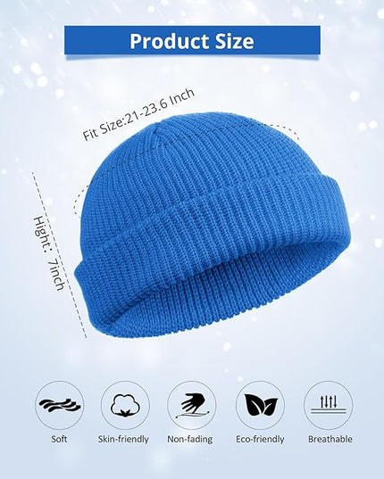SATINIOR Trawler Beanie Watch Hat Roll-up Edge Skullcap Fisherman Beanie for Women Men