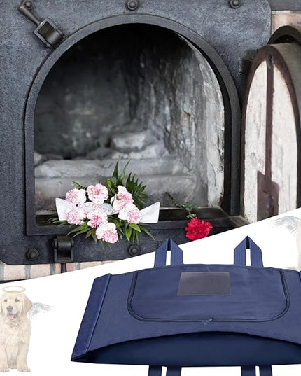 Pet Burial Bag for Dogs, Cats, Small Pets Under 20lb - Pet Caskets or Burial Boxes Alternative, Eco-Conscious Pet Body Bag with Handle & Custom Memorial Surface (Blue, S)