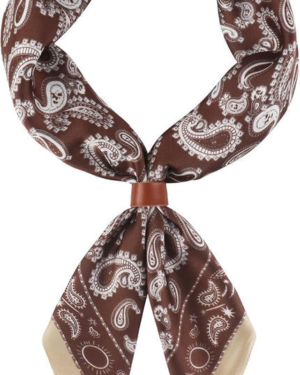 27.5 Inches Square Silk Feeling Neck Scarf for Men Necktie Silk Bandanas Pocket Square Cowboy Scarves