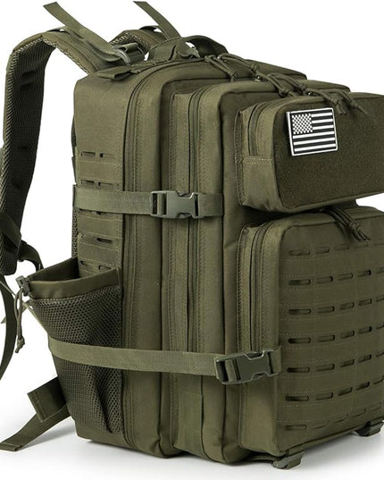 QT&QY 25L/45L Military Tactical Backpack For Men Molle Daypack 3 Day Bug Out Bag Hiking Rucksack With Bottle Holder