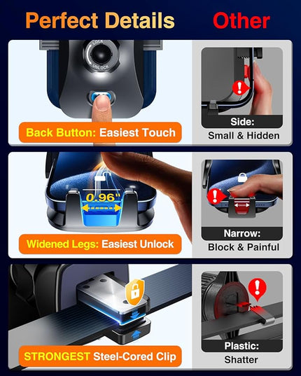 VANMASS【85+LBS Strongest Suction & Military-Grade 2026 Ultimate Car Phone Mount【Patent & Safety Certs】 Cell Phone Holder Truck for Dashboard Windshield Vent for iPhone 17 Pro Max 16 15 for Samsung
