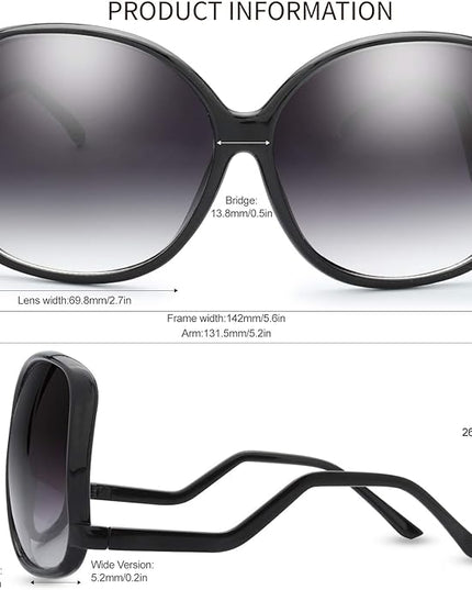 The Fresh Women's Oversized Square Jackie O Cat Eye Hybrid Butterfly Fashion Sunglasses - Exquisite Packaging