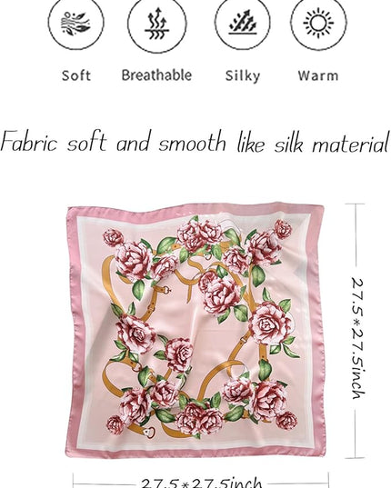 Satin Bandanas Head Scarf For Women Hair Scarves Accessories Lightweight Fashion Wrap Neck Silk Sleeping Headscarf