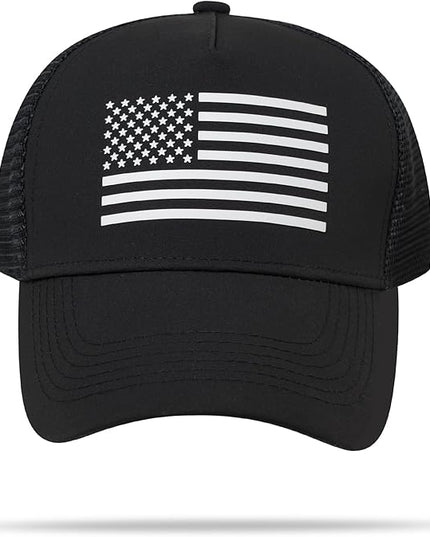 IIN American Flag Mesh Baseball Cap, Patriotic Trucker Hat for Men Women, Quick-Dry Breathable Design, Adjustable Snapback