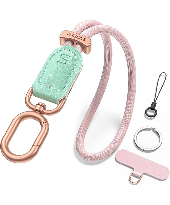SURPHY Phone Wrist Strap, Keychain Wristlet, Phone Strap Charm with Tether Tab, Cellphone Lanyard Wrist, Key Chain for Women