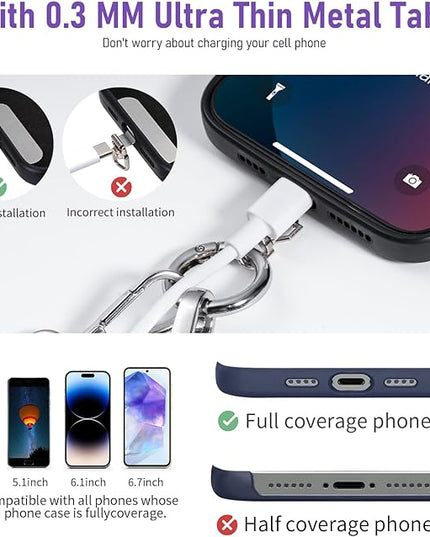 Clip and Go Strap for Phone with Wallet Crossbody Phone Lanyard and Detachable Checkered Bag with ID Window and RFID Pouch for Daily Travel.