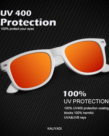 KALIYADI Polarized Sunglasses for Men and Women Matte Finish Sun glasses Color Mirror Lens UV Blocking (3 Pack)