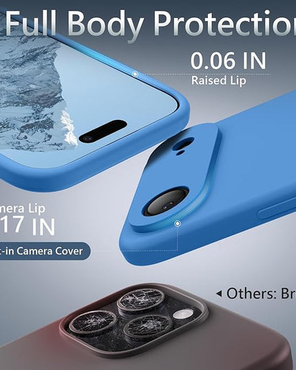 FireNova Magnetic for iPhone Air Case, Compatible with MagSafe, [Integrated Silicone Camera Control Button] [Camera Protection] Microfiber Lining Phone Case for iPhone 17 Air, 6.5", Blue