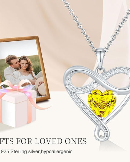 925 Sterling Silver Infinity Necklace - Exquisite Silver Jewelry for Women, Love Heart Necklace for Birthday, Anniversary, Valentine’s Day - Ideal Gift for Girlfriend, Wife, Mom, or Her