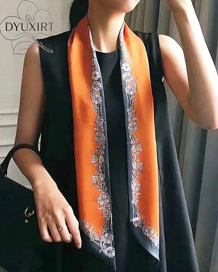 Head Scarf Purse Handle Neck Satin Hair Scarfs For Bag Lightweight Silky Long Thin Women's Fashion Scarves 59 * 5.9”