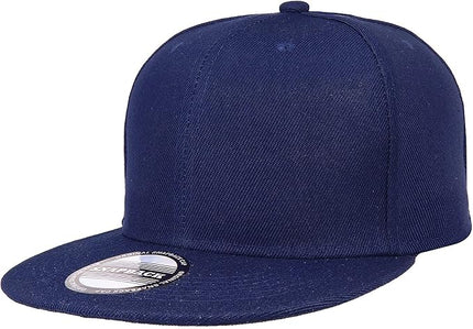 Classic Snapback Hat Cap Hip Hop Style Flat Bill Blank Solid Color Adjustable Size
