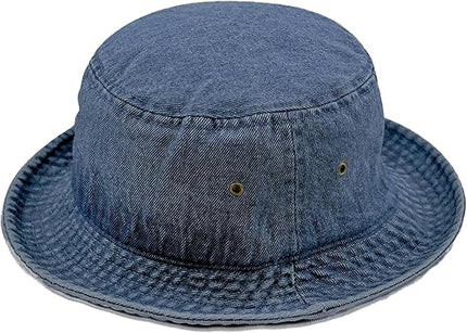 The Hat Depot Bucket Hat - Unisex 100% Cotton & Denim UPF 50 Packable Summer Travel Beach Sun Hat