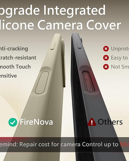 FireNova Magnetic for iPhone Air Case, Compatible with MagSafe, [Integrated Silicone Camera Control Button] [Camera Protection] Microfiber Lining Phone Case for iPhone 17 Air, 6.5", Khaki