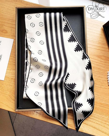 Head Scarf Purse Handle Neck Satin Hair Scarfs For Bag Lightweight Silky Long Thin Women's Fashion Scarves 59 * 5.9”