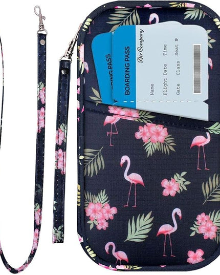 RFID Family Passport Wallet Holder Waterproof, Travel Document Organizer Credit Card Clutch Bag for Men Women