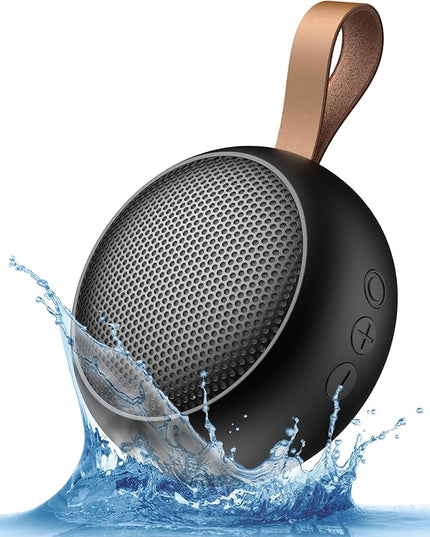 Bluetooth Speaker, IPX7 Waterproof Small Shower Speaker Wireless Bluetooth with Loud Sound, Support TF Care/Built-in Mic- for Carabiner, Beach, Camping, Hiking, Pool, Great Gift