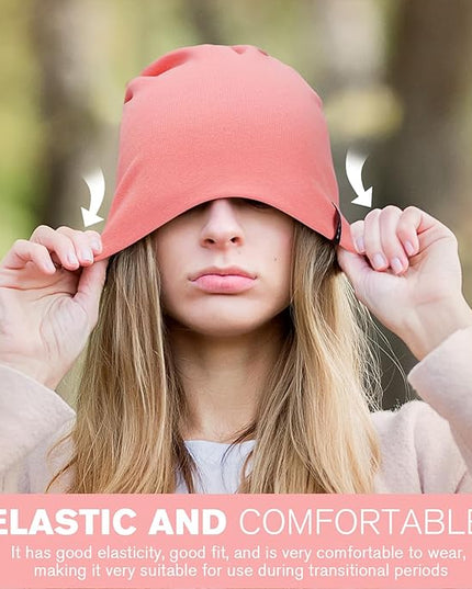 Slouchy Beanie for Women Men Soft Cotton Chemo Hats Double-Layer Warm Beanie Cap for Daily Wear & Transitional Seasons
