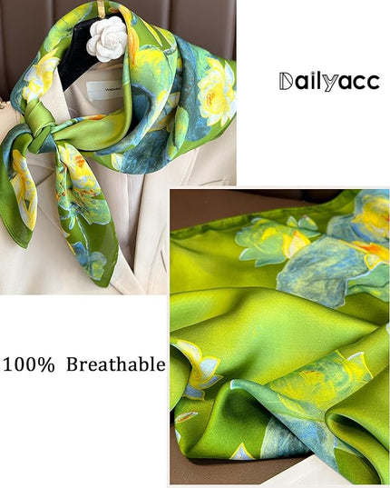 Dailyacc Hair Bandanas Scarf For Women Lightweight Fashion Neck Silk Satin Head Scarves For Sleeping Handbags Scarf