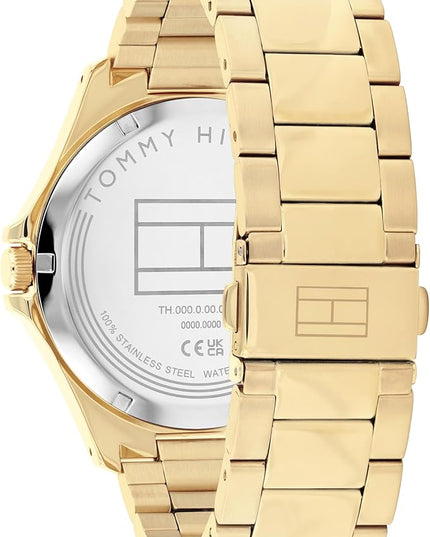 Tommy Hilfiger Men's 3H Quartz Watch, Stainless Steel Bracelet, Water Resistant 3 ATM, Modern and Stylish Timepiece, Gift for Him, 42mm