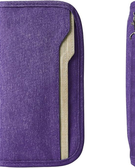 ZOPPEN Passport Holder Family RFID Passport Wallet, Passport Holder Women/Men, Travel Wallet Documents Organizer Zipper Case with Removable Wristlet Strap, Travel Essentials for Flying
