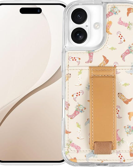 Walli Cases for iPhone 17 Case Aesthetic Wallet Phone Case Card Holder, Securely Holds up to 2 Cards - Cute, Trendy Phone Cover for Women, fits iPhone 17, with Kickstand & Finger Strap