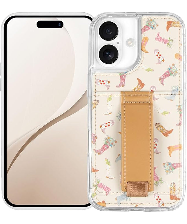 Walli Cases for iPhone 17 Case Aesthetic Wallet Phone Case Card Holder, Securely Holds up to 2 Cards - Cute, Trendy Phone Cover for Women, fits iPhone 17, with Kickstand & Finger Strap