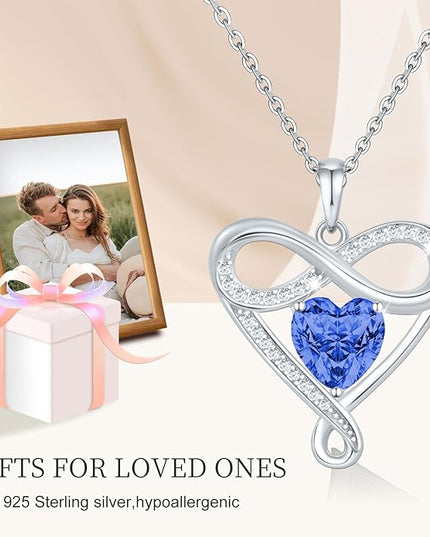 925 Sterling Silver Infinity Necklace - Exquisite Silver Jewelry for Women, Love Heart Necklace for Birthday, Anniversary, Valentine’s Day - Ideal Gift for Girlfriend, Wife, Mom, or Her