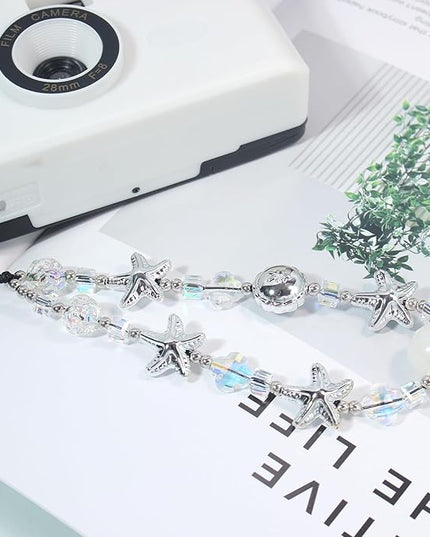 Beaded Camera Wrist Strap, Cute Phone Charms Strap, Pearl Bracelet Wrist Strap, Phone Keychain Decoration for Wallet