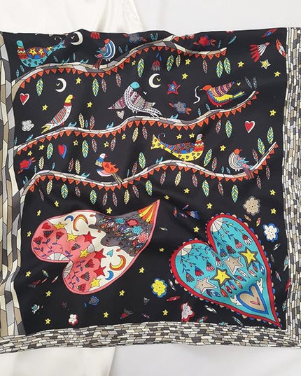 Julunar Silk Like Head Scarf for Women - Satin Large Hair Scarves - 35" Square Silk Hair Wrap for Sleeping with Gift Packed