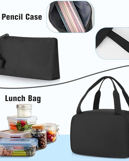 YAMTION School Backpack 3PCS Sets for Teens Lightweight Bookbag with Lunch Bag Pencil Case for Middle School High School College