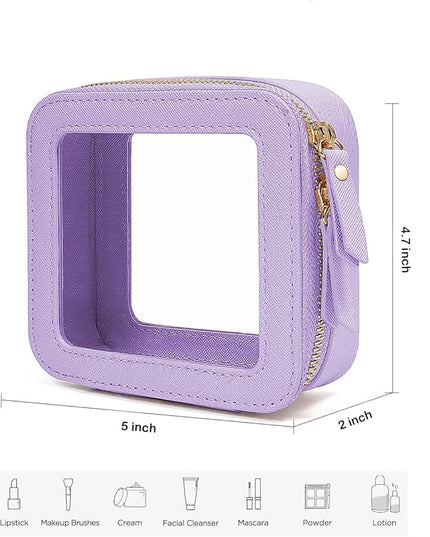 Travel Clear Makeup Bag Set, TSA Approved Cosmetic Bag Case with Zipper Portable Makeup Pouch Toiletry Bag Traveling Cosmetic Organizer Storage Bag Car Organizer Car Essentials