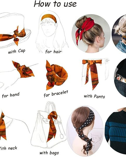 kcctoo 2/6/10Pack Scarf Bags for Women Handbag Scarfs Band Hair Neck Scarves Fashion Gifts