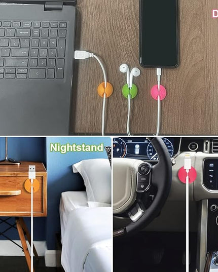 Shintop Cable Clips, Desk Cable Drop, Desk Wire Clips for All Your Computer, Electrical, Charging or Mouse Cord (Colorful,6pcs)
