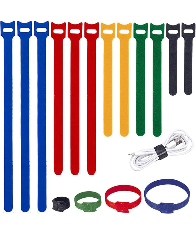 200PCS Reusable Cable Ties Wire Ties Cord Organizer Cable Organizer Adjustable Cable Management 4+6+8+10 inch 5 Colors