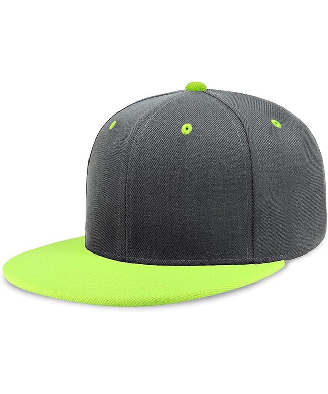 CHOK.LIDS Flat Bill Visor Classic Snapback Hat Blank Adjustable Brim High Top End Trendy Color Style Plain Tone Baseball Cap