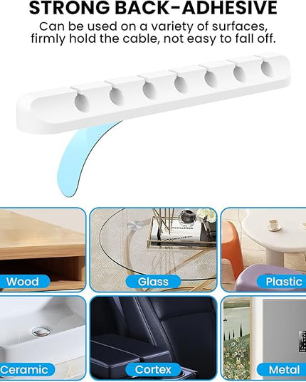 AhaStyle Cable Clips, 3 Pack Cord Holders Cable Organizer Self Adhesive Cord Keeper for Desktop Organizing USB Cable/Nightstand Power Cord/Mouse Cable/Wire PC/Cord Clips for Home Office and Car