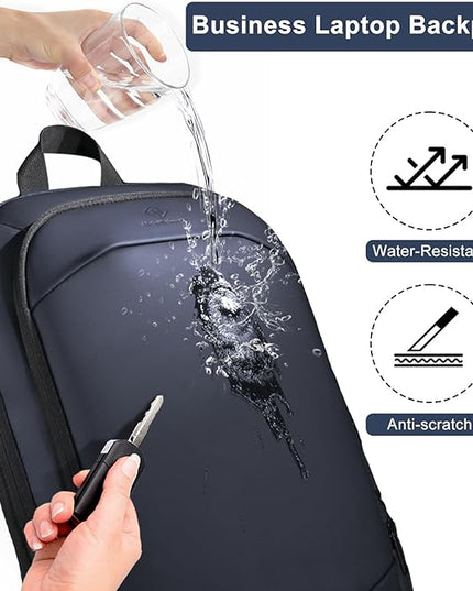 Business Backpack 17 Inch Slim Expandable Waterproof Travel Laptop Backpacks with USB Charger Port Anti-Theft Lightweight Large Work Computer Bag College Laptop Backpacks Gifts for Men Women,Dark Blue