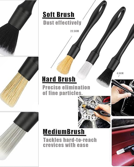 26Pcs Car Detailing Kit, Car Detailing Brush Set, Auto Detailing Drill Brush Set, Car Detailing Brushes, Car Wash Kit, Car Accessories For Men, Car Cleaning Tools Kit for Interior, Exterior, Wheels