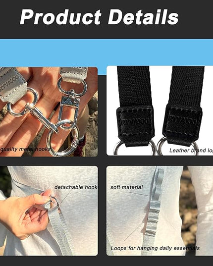 Phone Strap Crossbody with Detachable Wrist Strap Anti Theft Adjustable Women Cell Phone Lanyard with Tether Tabs, Lanyard for Phone, ID Badge, Camera, Travel Essentials - Black